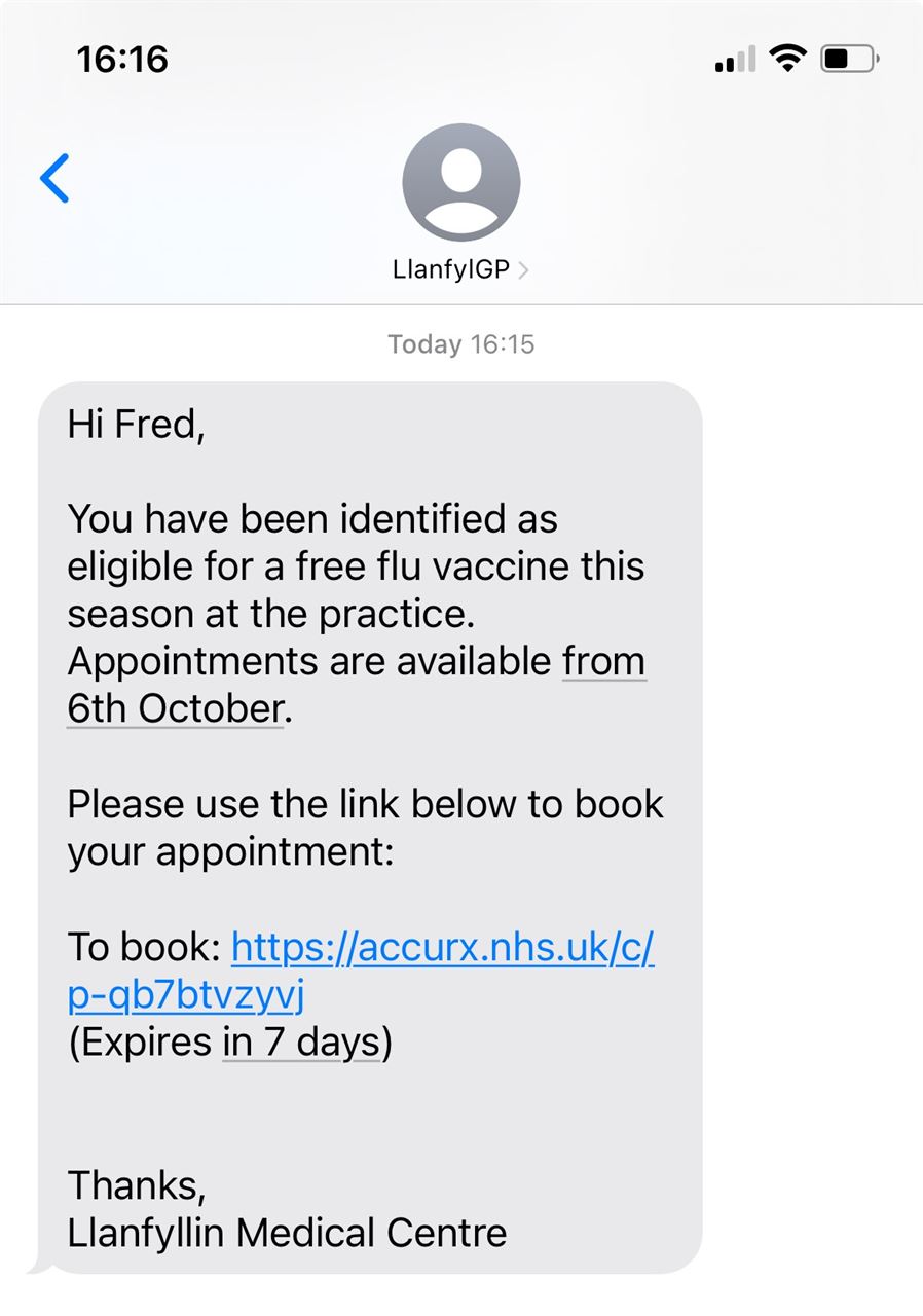 flu text 2025